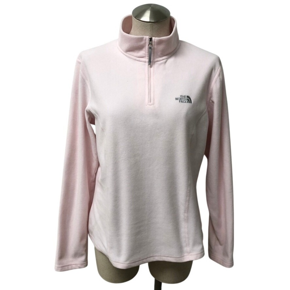 The North Face TKA 100 Fleece Pullover Womens Large Pink 1/4 Zip Mock Neck ALJO